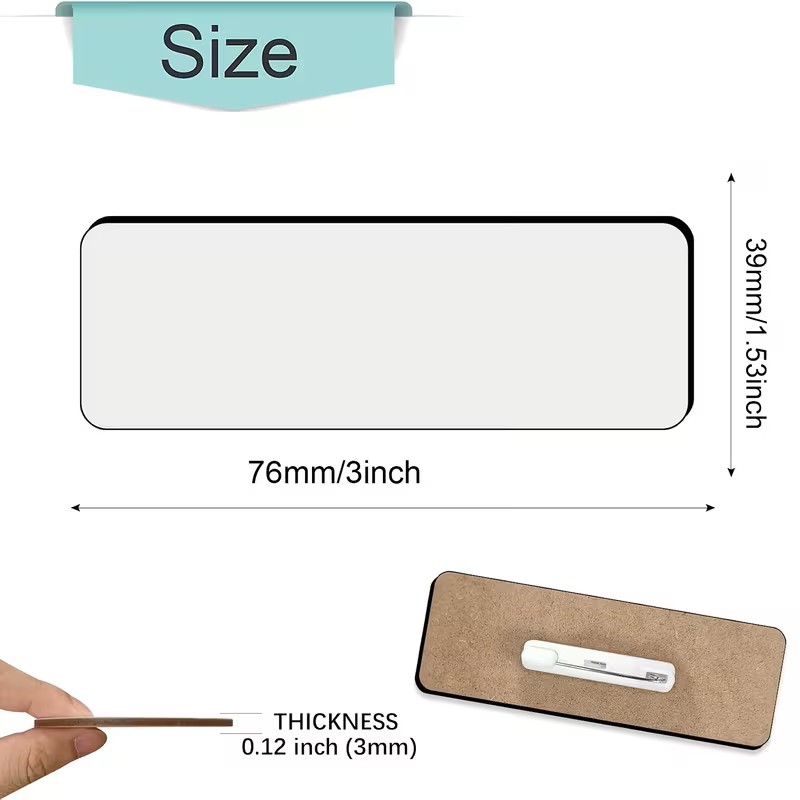 Name Tag Size