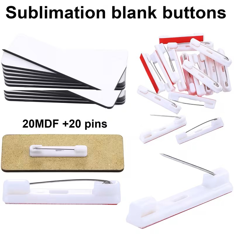 Name Tag Sublimation Blank Buttons