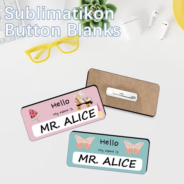 Name Tag Sublimation Buttons Blanks