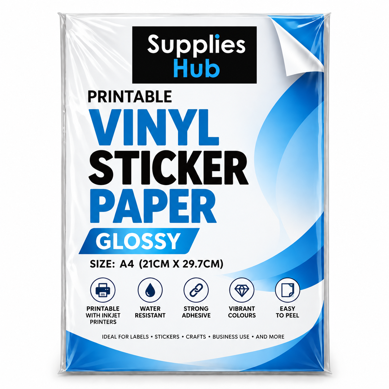 Supplies Hub Glossy Vinyl Sticker Paper